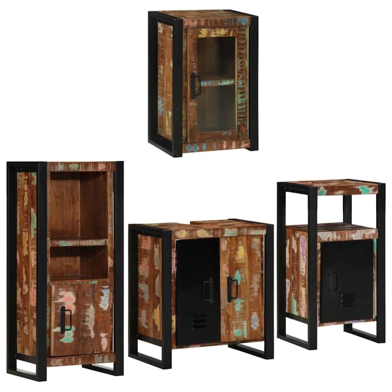 vidaXL Σετ Επίπλων Μπάνιου 4 τμχ. Πολύχρωμο 55 x 35 x 60 εκ.