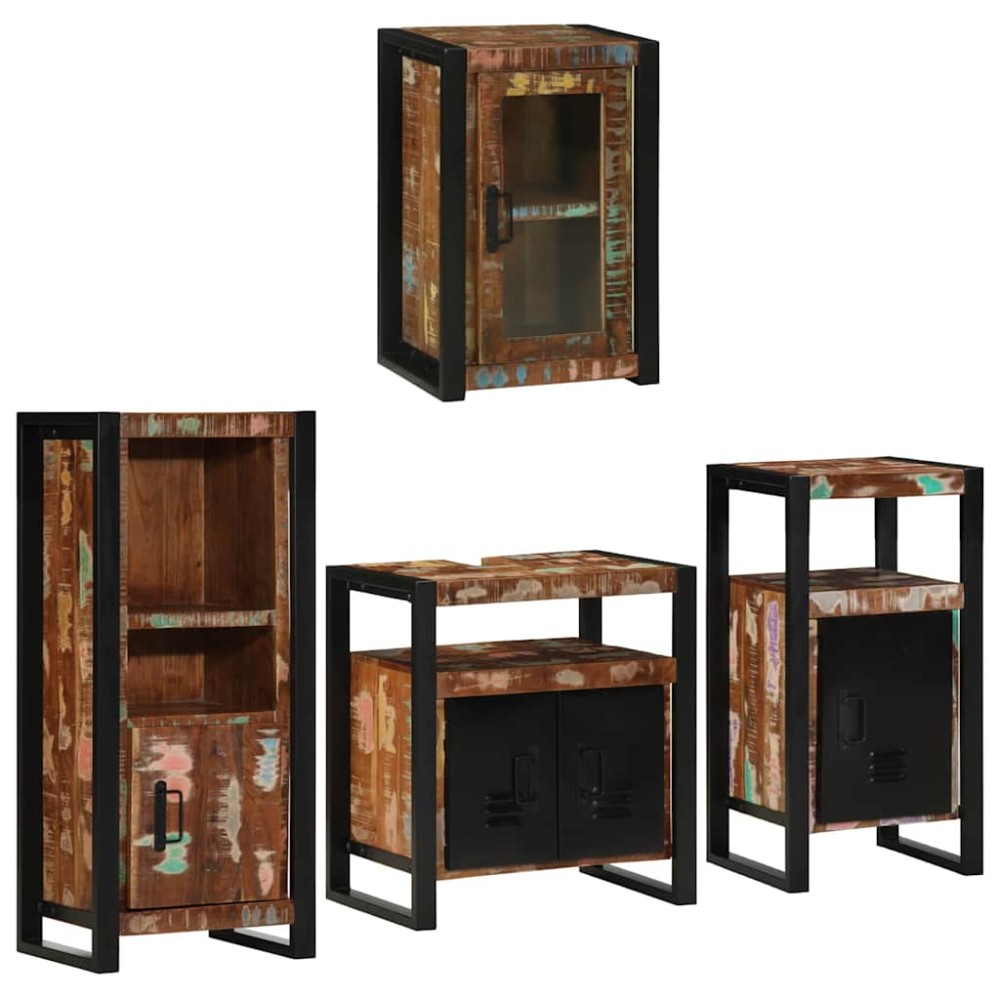 vidaXL Σετ Επίπλων Μπάνιου 4 τμχ. Πολύχρωμο 55 x 35 x 60 εκ.