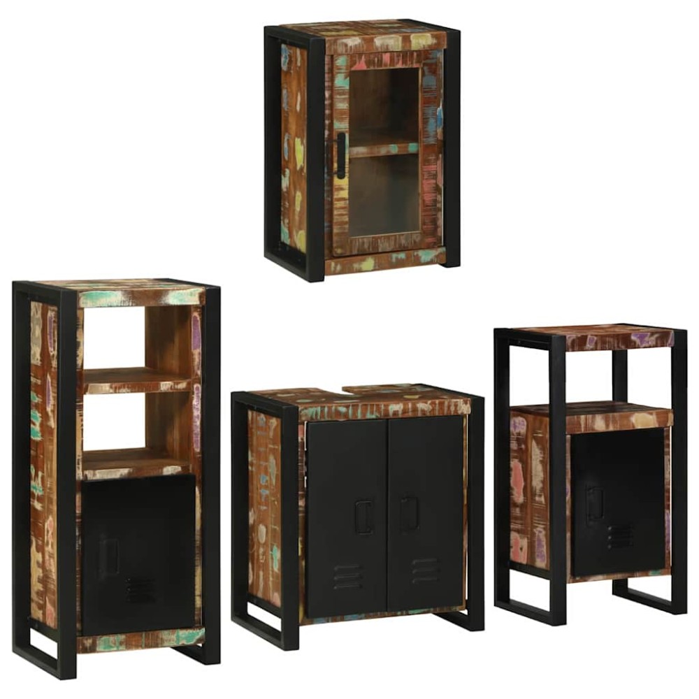 vidaXL Σετ Επίπλων Μπάνιου 4 τμχ. Πολύχρωμο 55 x 35 x 60 εκ.