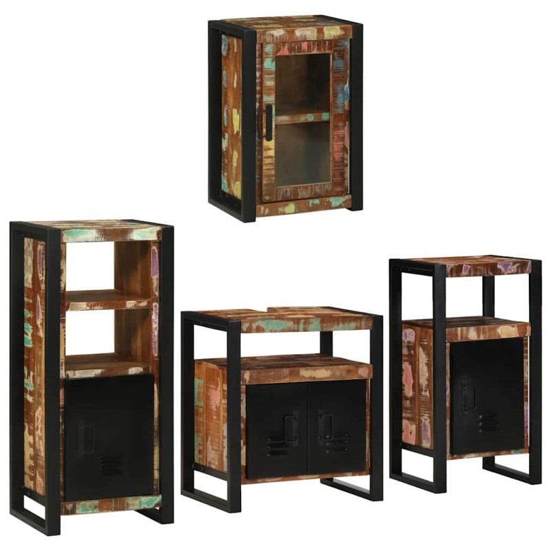 vidaXL Σετ Επίπλων Μπάνιου 4 τμχ. Πολύχρωμο 55 x 35 x 60 εκ.