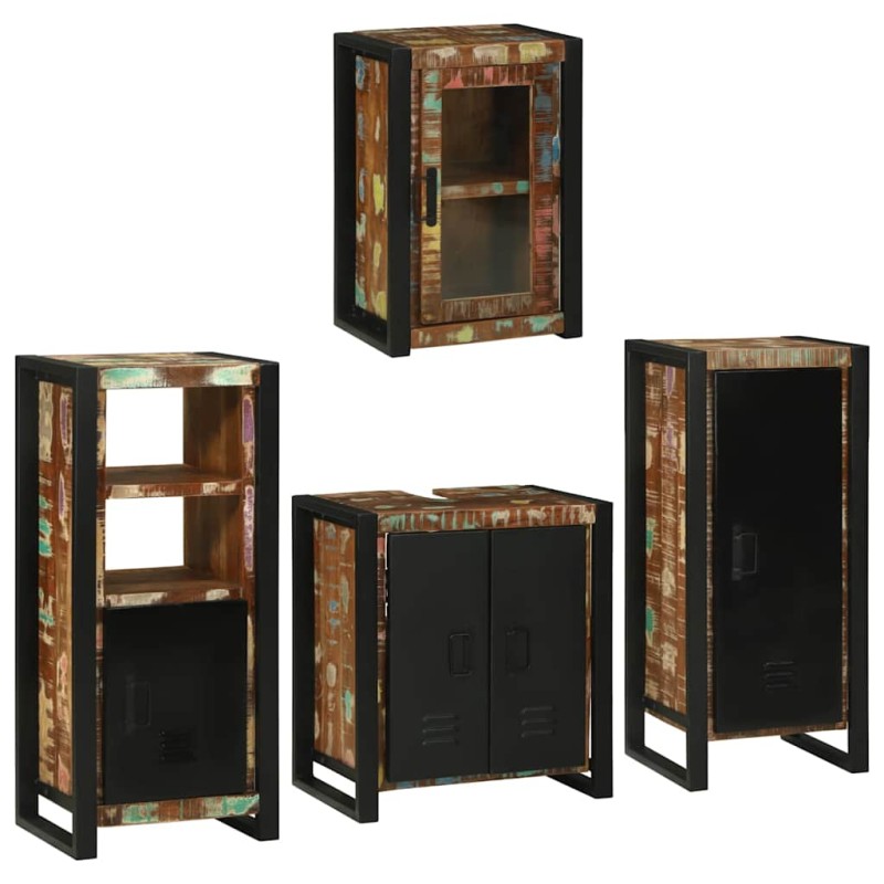 vidaXL Σετ Επίπλων Μπάνιου 4 τμχ. Πολύχρωμο 55 x 35 x 60 εκ.
