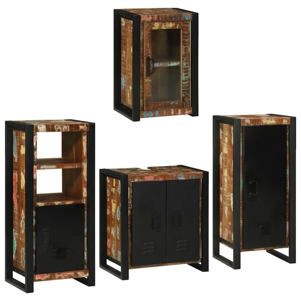 vidaXL Σετ Επίπλων Μπάνιου 4 τμχ. Πολύχρωμο 55 x 35 x 60 εκ.