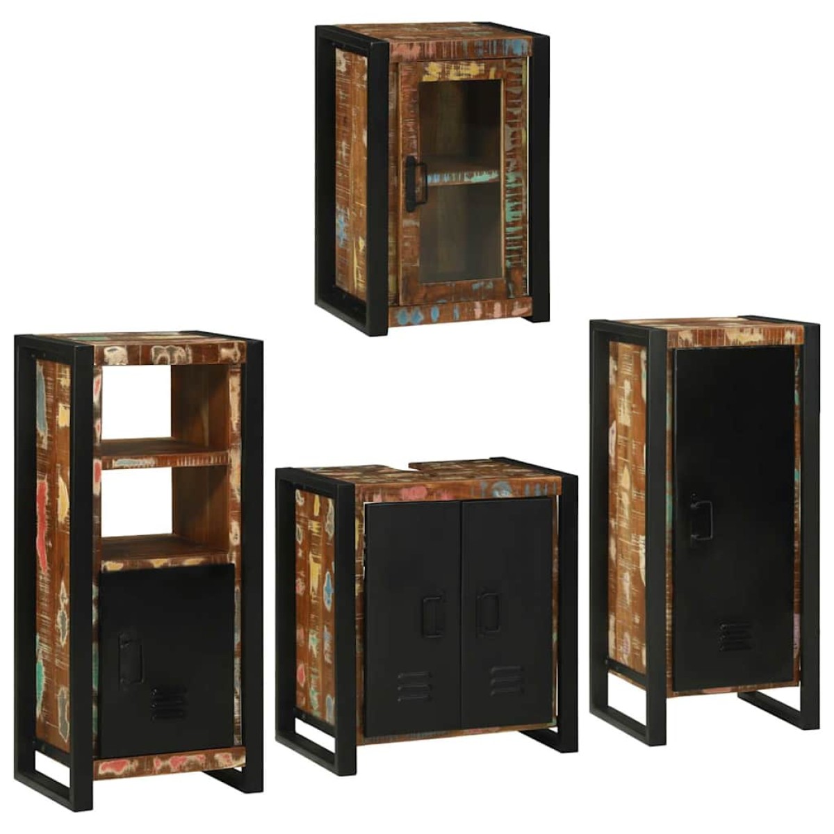 vidaXL Σετ Επίπλων Μπάνιου 4 τμχ. Πολύχρωμο 55 x 35 x 60 εκ.