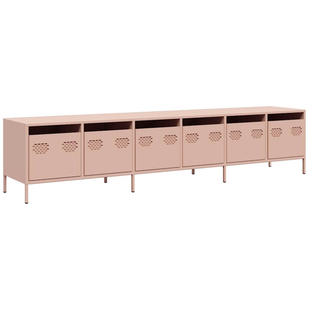 ντουλάπι τηλεόρασης vidaXL Ροζ 202x39x43,5 cm Ατσάλι ψυχρής έλασης