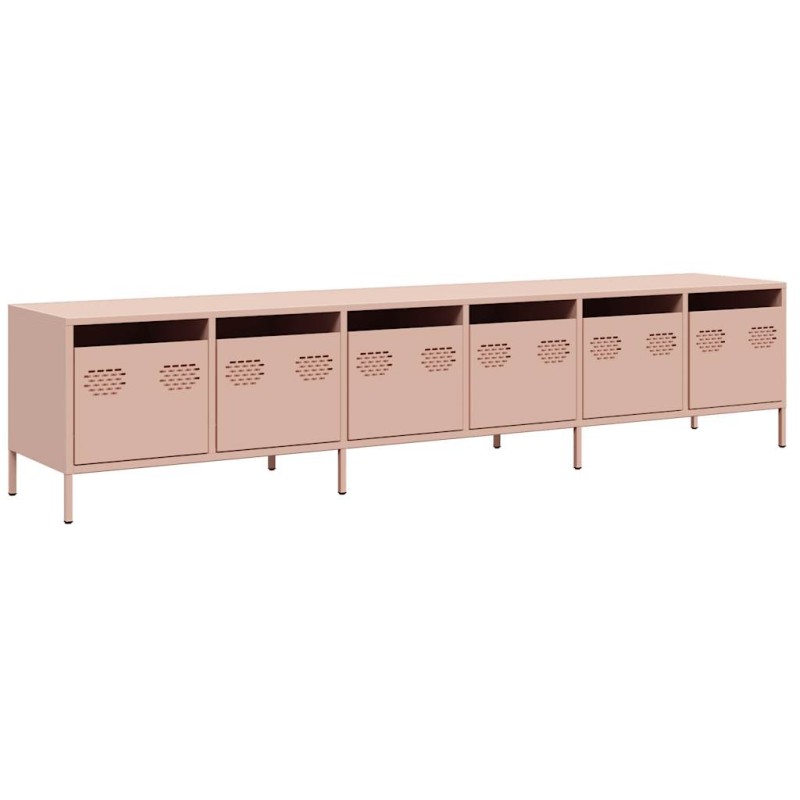 ντουλάπι τηλεόρασης vidaXL Ροζ 202x39x43,5 cm Ατσάλι ψυχρής έλασης