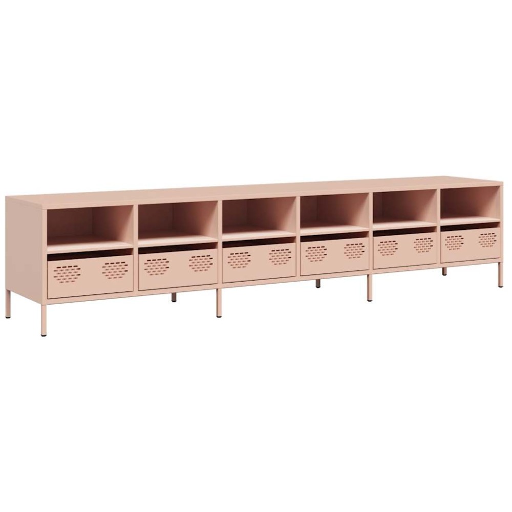 ντουλάπι τηλεόρασης vidaXL Ροζ 202x39x43,5 cm Ατσάλι ψυχρής έλασης