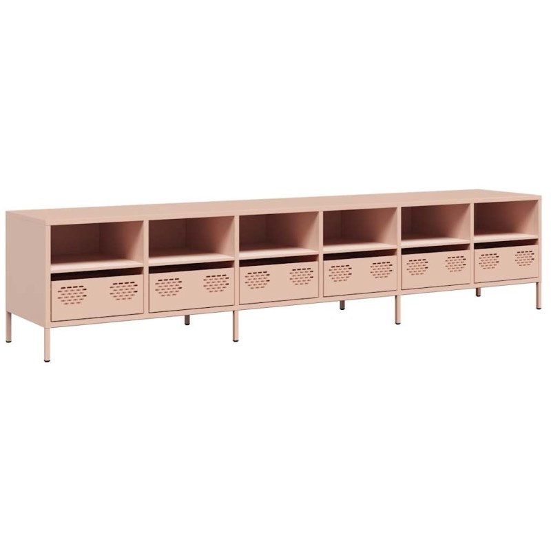 ντουλάπι τηλεόρασης vidaXL Ροζ 202x39x43,5 cm Ατσάλι ψυχρής έλασης