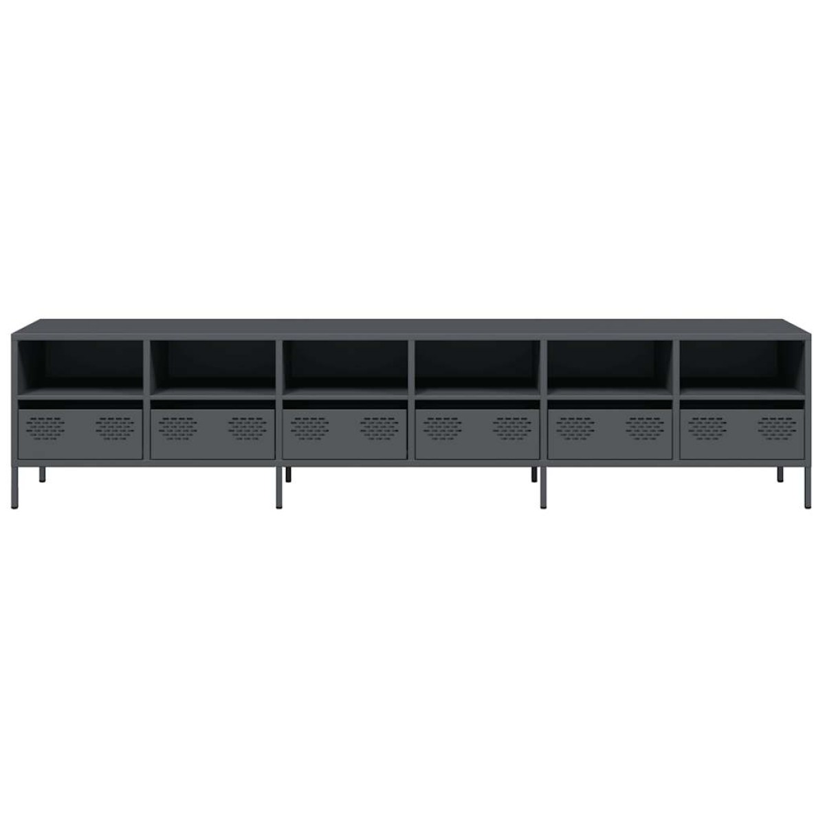 vidaXL Έπιπλο Τηλεόρασης Ανθρακί 202x39x43,5 εκ. Ατσάλι Ψυχρής Έλασης