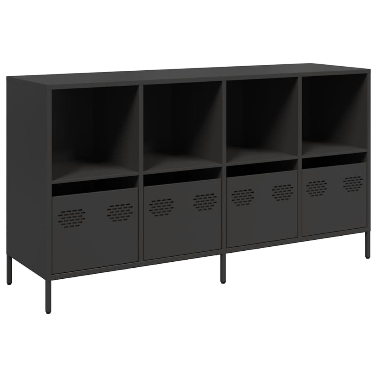 vidaXL Ντουλάπι Μαύρο 135x39x73,5 εκ. από Χάλυβα Ψυχρής Έλασης