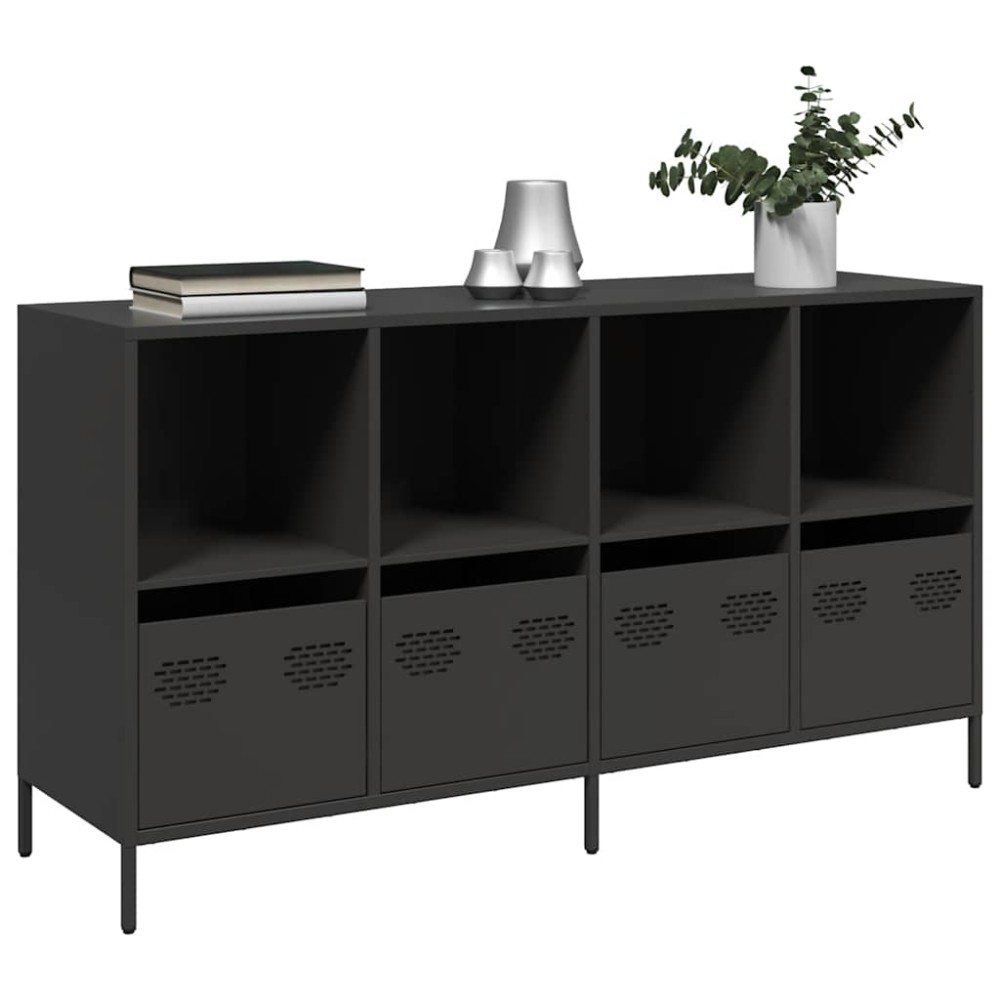 vidaXL Ντουλάπι Μαύρο 135x39x73,5 εκ. από Χάλυβα Ψυχρής Έλασης