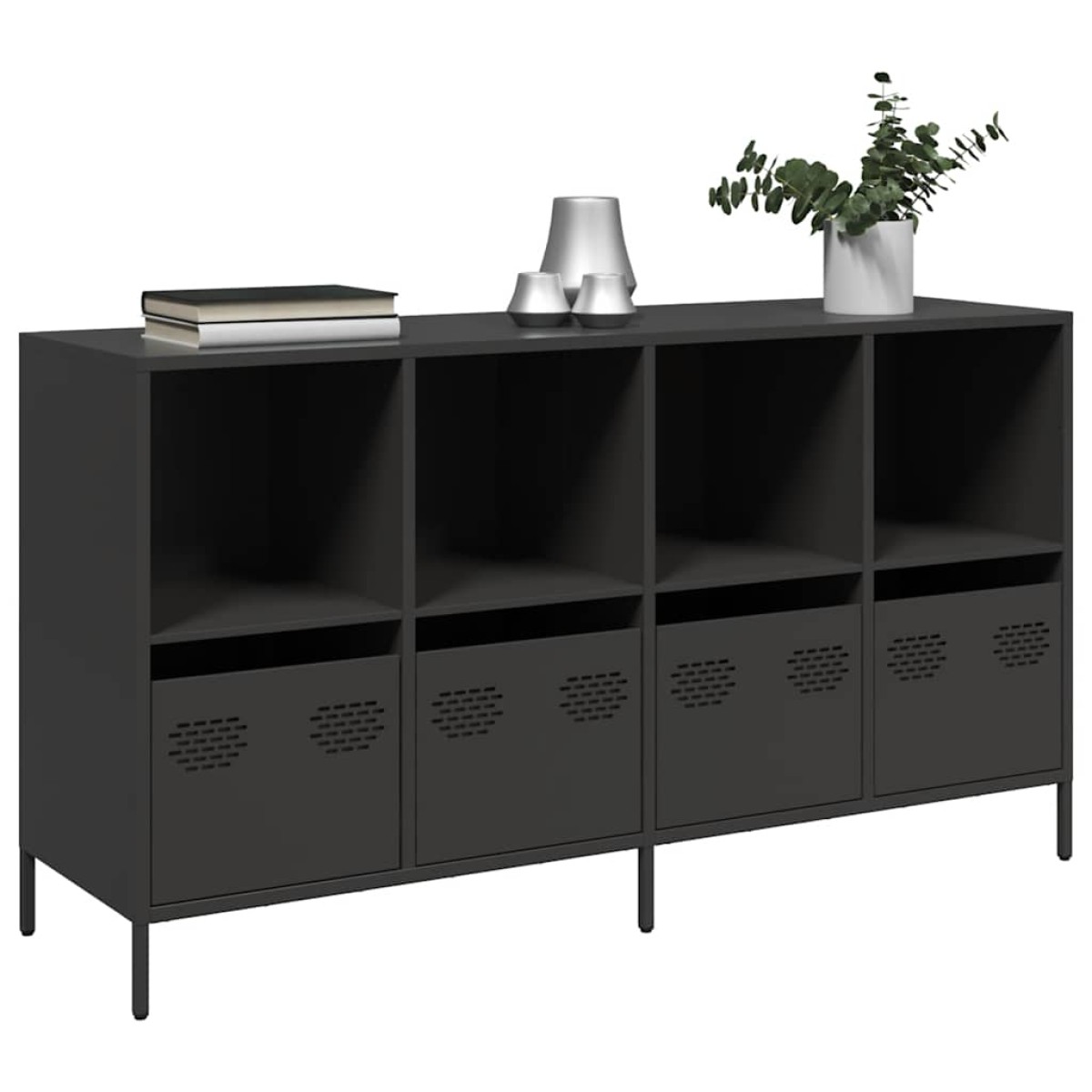 vidaXL Ντουλάπι Μαύρο 135x39x73,5 εκ. από Χάλυβα Ψυχρής Έλασης