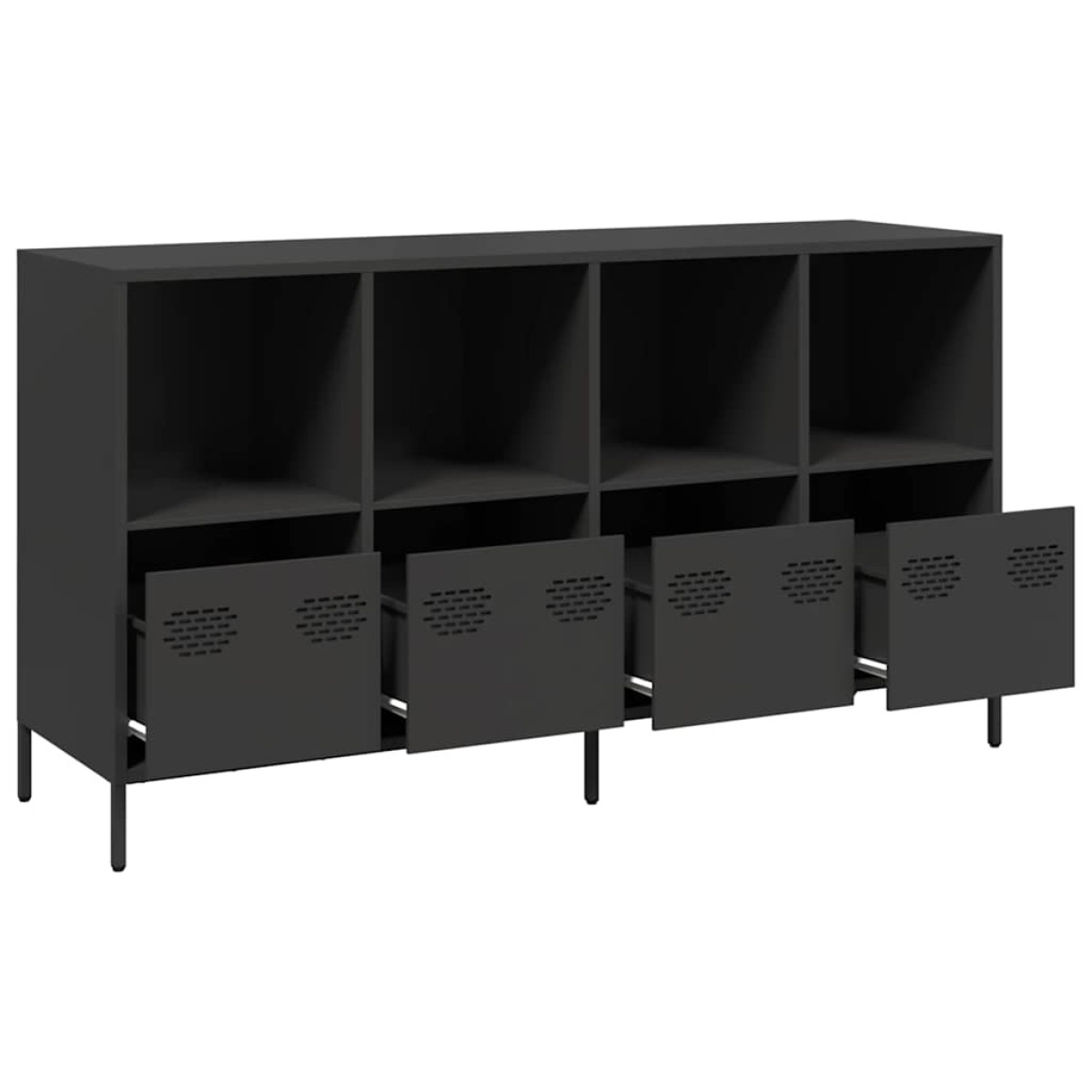 vidaXL Ντουλάπι Μαύρο 135x39x73,5 εκ. από Χάλυβα Ψυχρής Έλασης