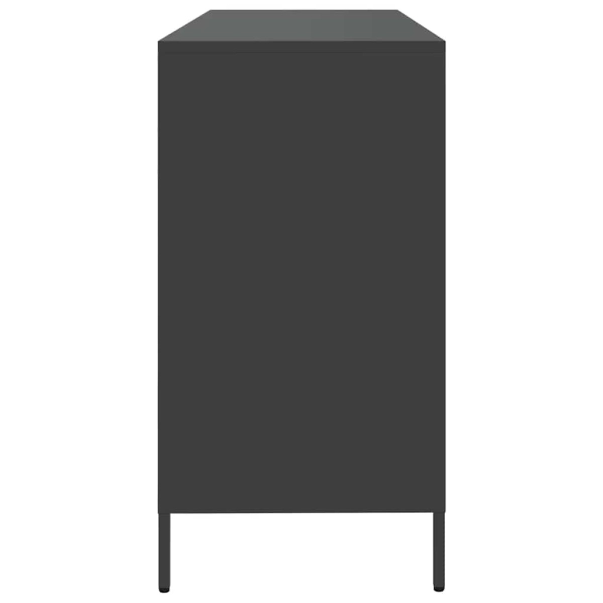 vidaXL Ντουλάπι Μαύρο 135x39x73,5 εκ. από Χάλυβα Ψυχρής Έλασης