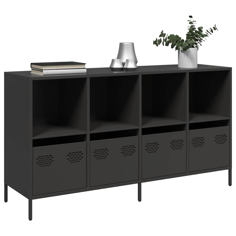 vidaXL Ντουλάπι Μαύρο 135x39x73,5 εκ. από Χάλυβα Ψυχρής Έλασης