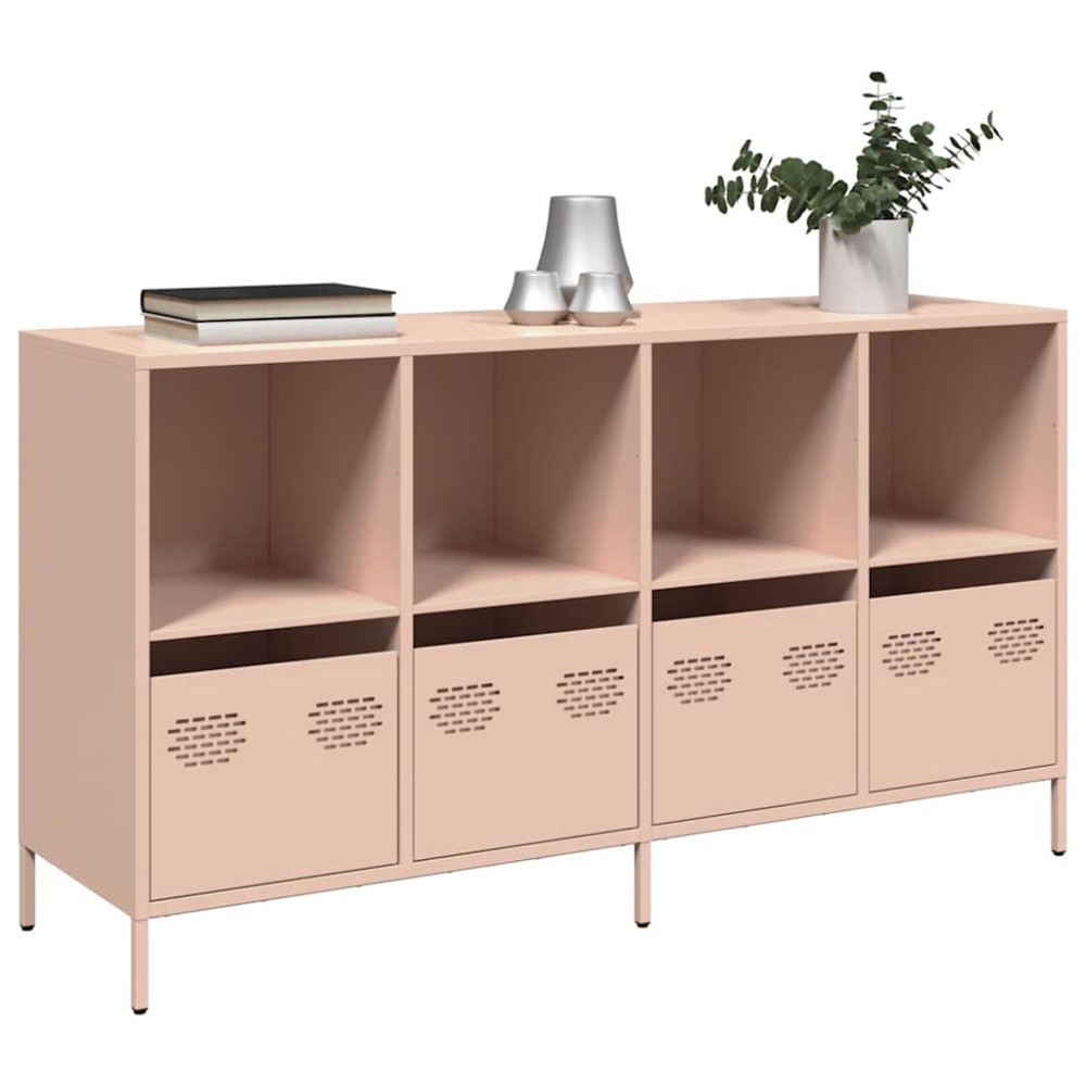 vidaXL Ντουλάπι Ροζ 135x39x73,5 εκ. από Χάλυβα Ψυχρής Έλασης