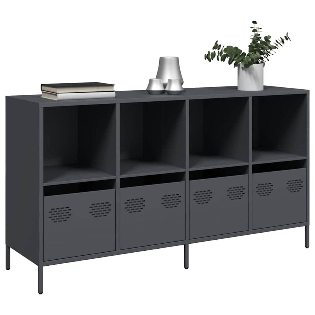 vidaXL Ντουλάπι Ανθρακί 135x39x73,5 εκ. από Χάλυβα Ψυχρής Έλασης