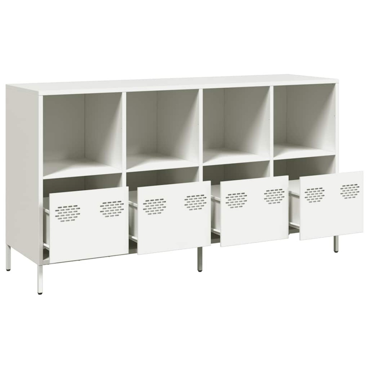 vidaXL Sideboard Λευκό 135x39x73,5 cm Ατσάλι ψυχρής έλασης