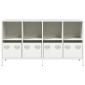 vidaXL Sideboard Λευκό 135x39x73,5 cm Ατσάλι ψυχρής έλασης