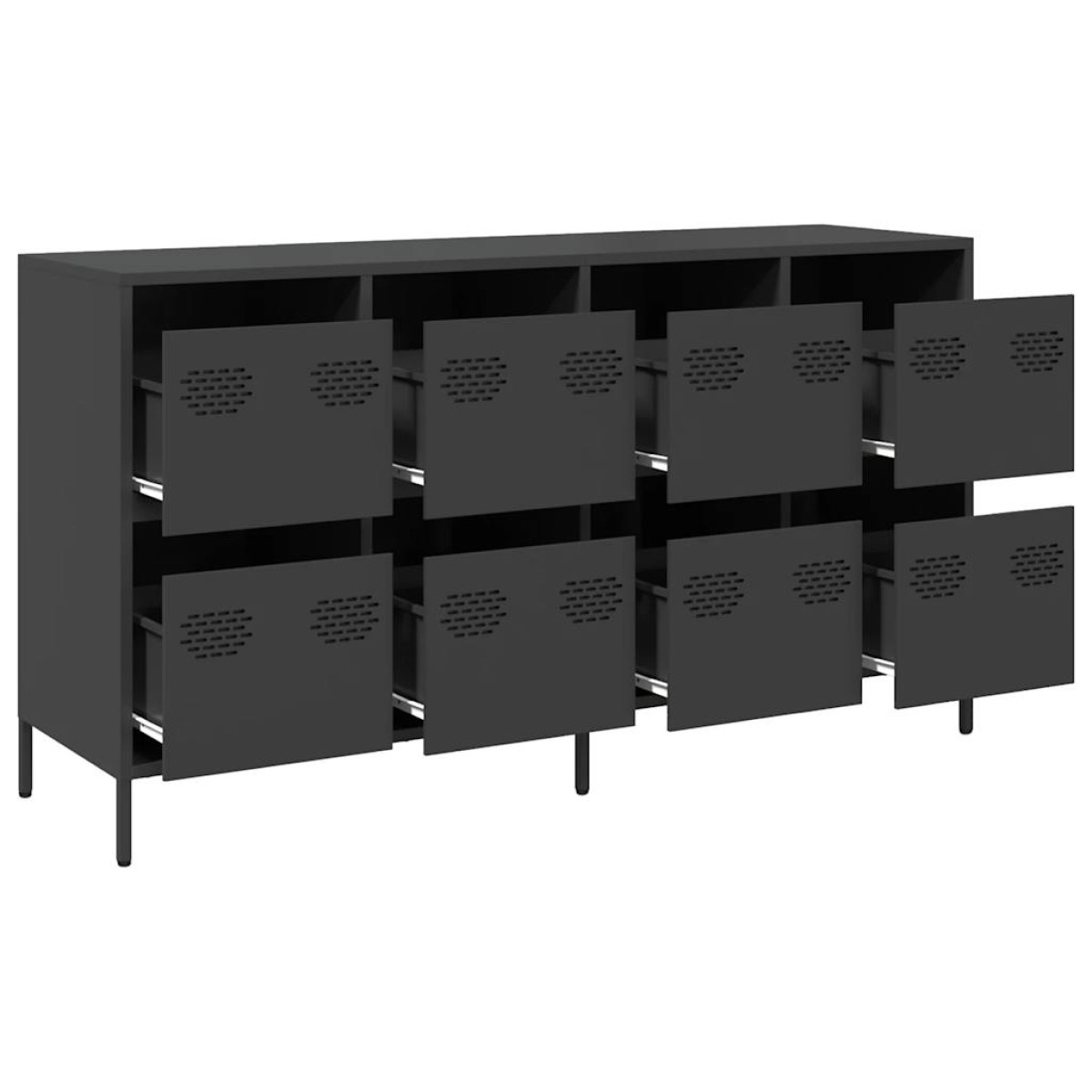 vidaXL Ντουλάπι Μαύρο 135x39x73,5 εκ. από Χάλυβα Ψυχρής Έλασης