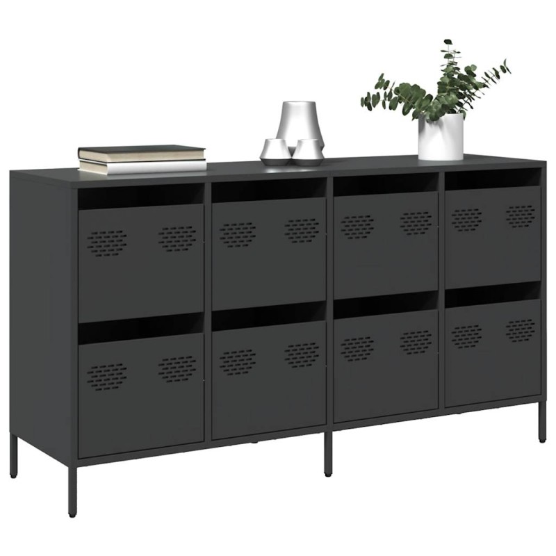 vidaXL Ντουλάπι Μαύρο 135x39x73,5 εκ. από Χάλυβα Ψυχρής Έλασης