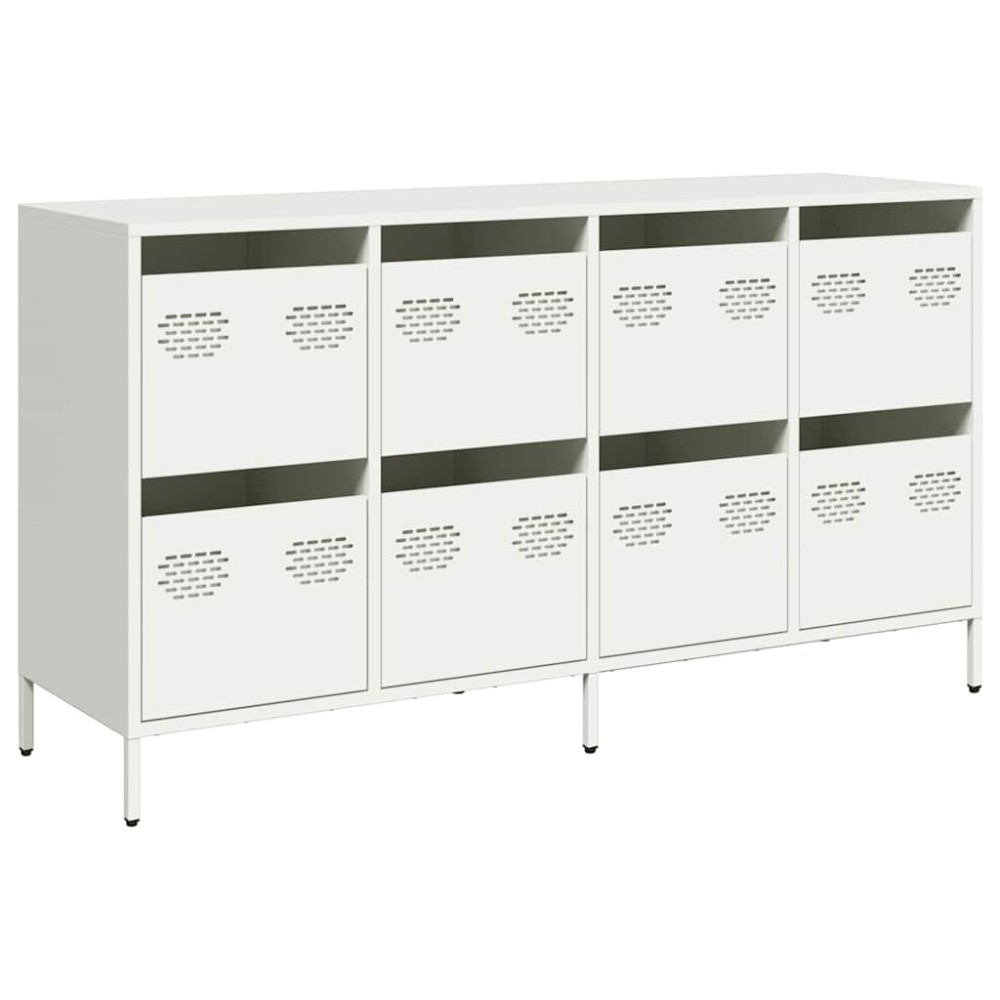 vidaXL Sideboard Λευκό 135x39x73,5 cm Ατσάλι ψυχρής έλασης