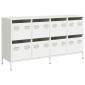 vidaXL Sideboard Λευκό 135x39x73,5 cm Ατσάλι ψυχρής έλασης