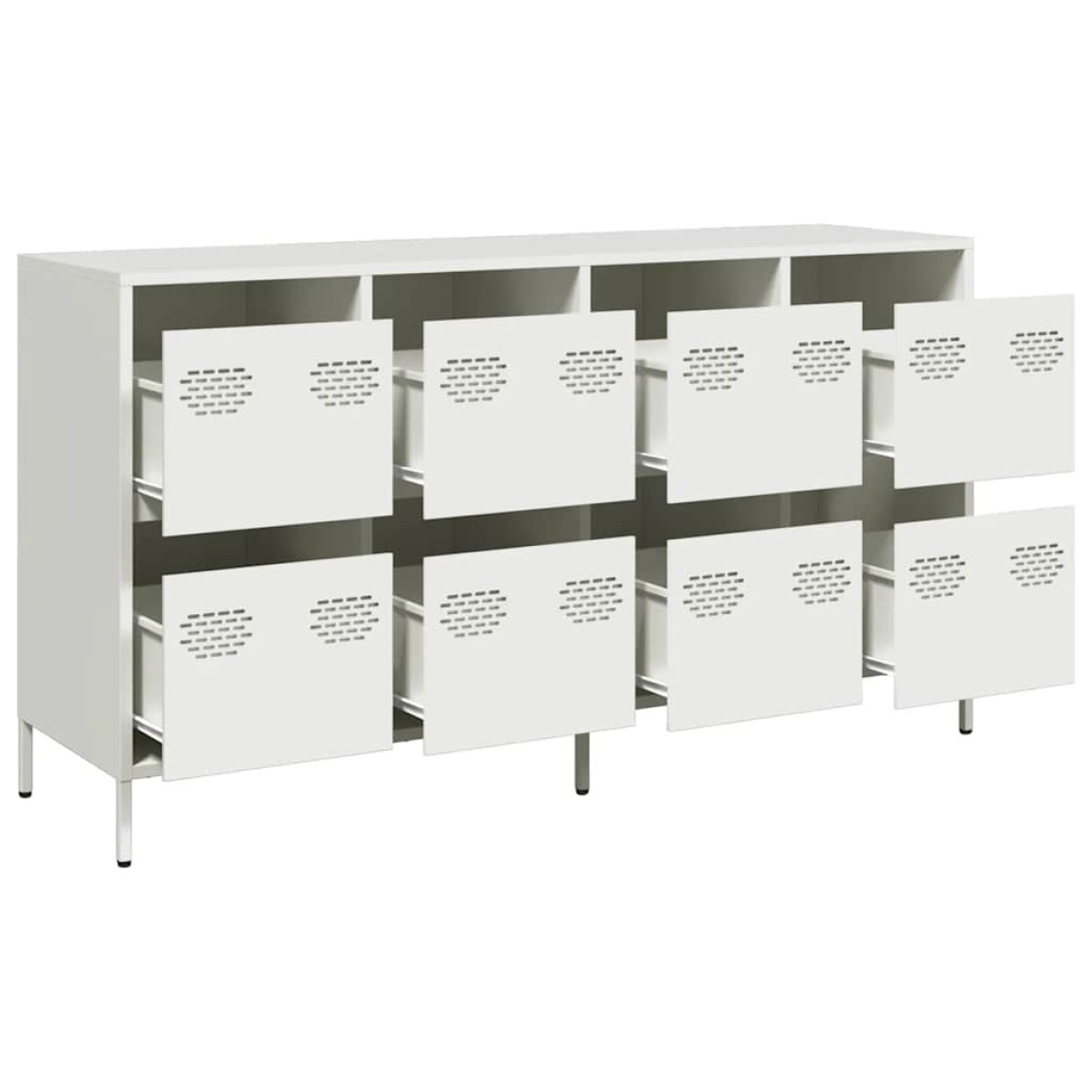 vidaXL Sideboard Λευκό 135x39x73,5 cm Ατσάλι ψυχρής έλασης