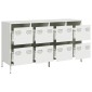 vidaXL Sideboard Λευκό 135x39x73,5 cm Ατσάλι ψυχρής έλασης