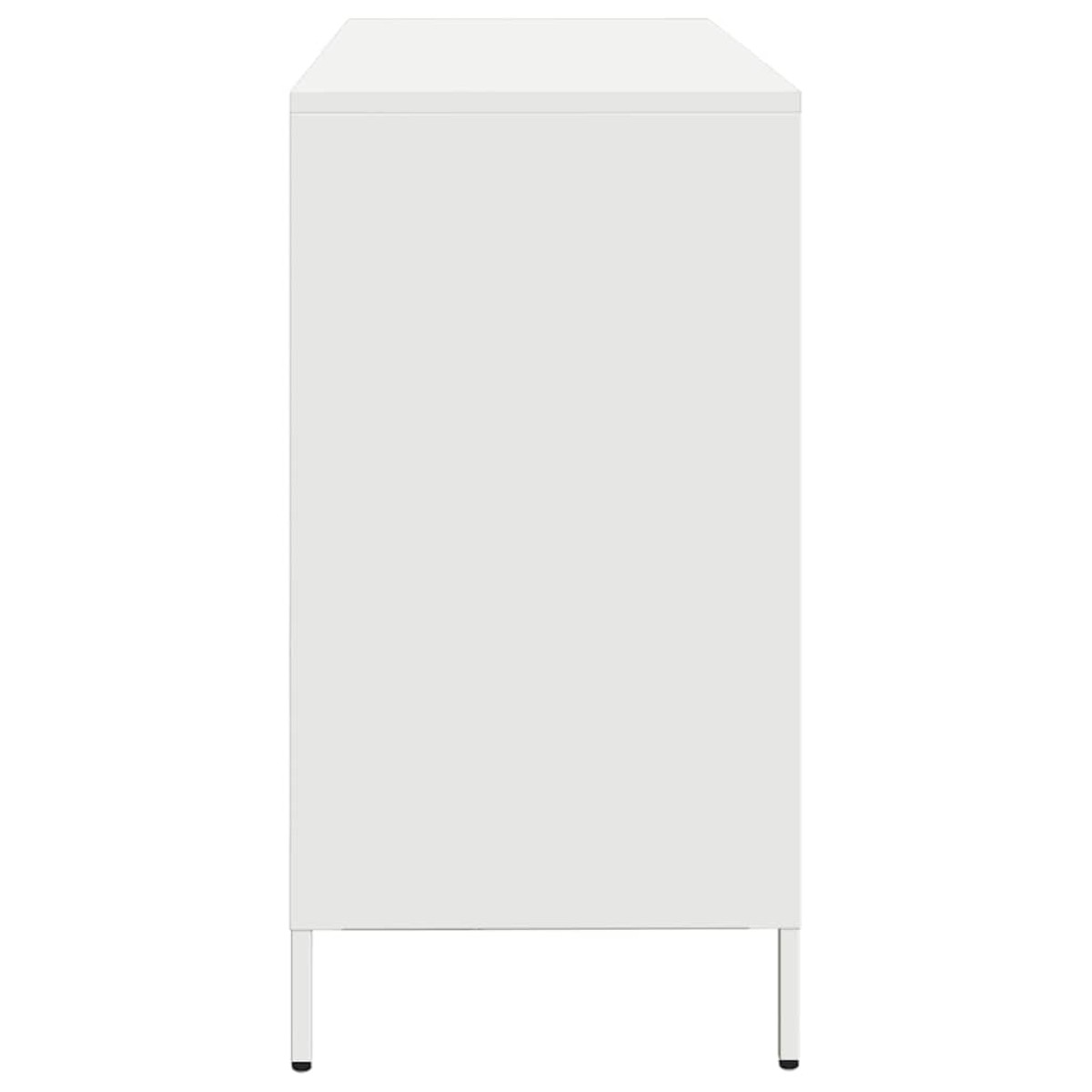 vidaXL Sideboard Λευκό 135x39x73,5 cm Ατσάλι ψυχρής έλασης