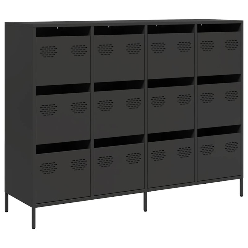 vidaXL Ντουλάπι Μαύρο 135x39x103,5 εκ. από Χάλυβα Ψυχρής Έλασης