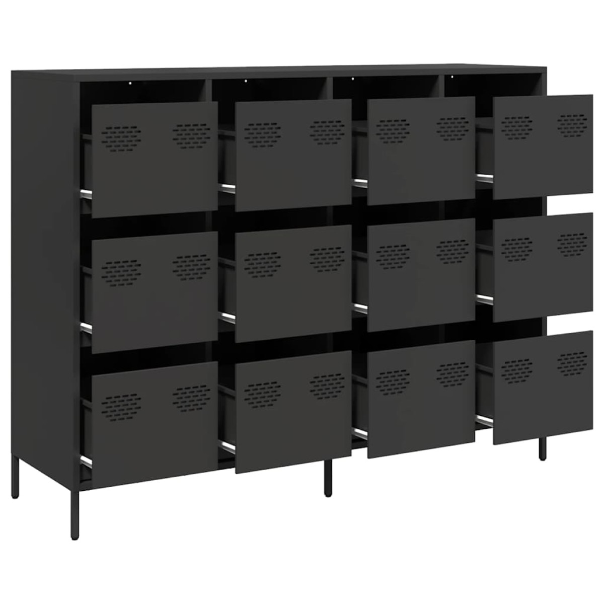 vidaXL Ντουλάπι Μαύρο 135x39x103,5 εκ. από Χάλυβα Ψυχρής Έλασης