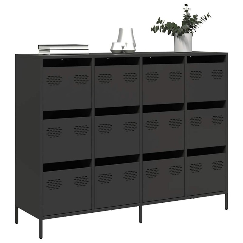 vidaXL Ντουλάπι Μαύρο 135x39x103,5 εκ. από Χάλυβα Ψυχρής Έλασης