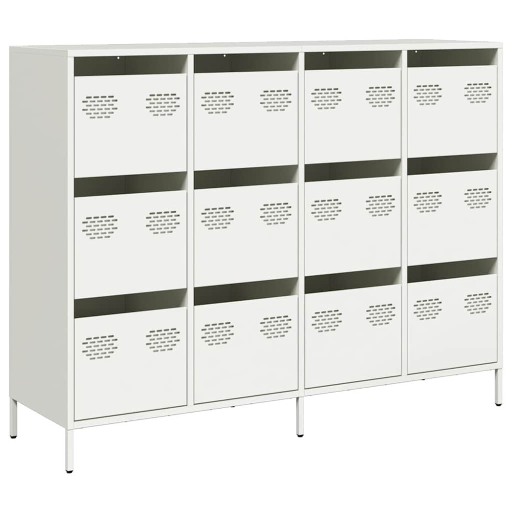 vidaXL Sideboard Λευκό 135x39x103,5 cm Ατσάλι ψυχρής έλασης