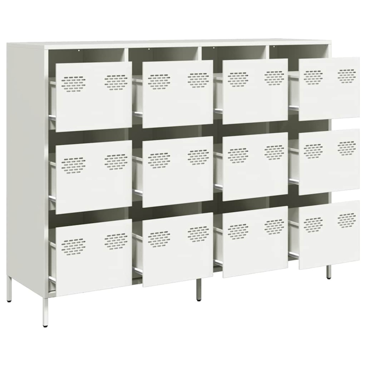 vidaXL Sideboard Λευκό 135x39x103,5 cm Ατσάλι ψυχρής έλασης