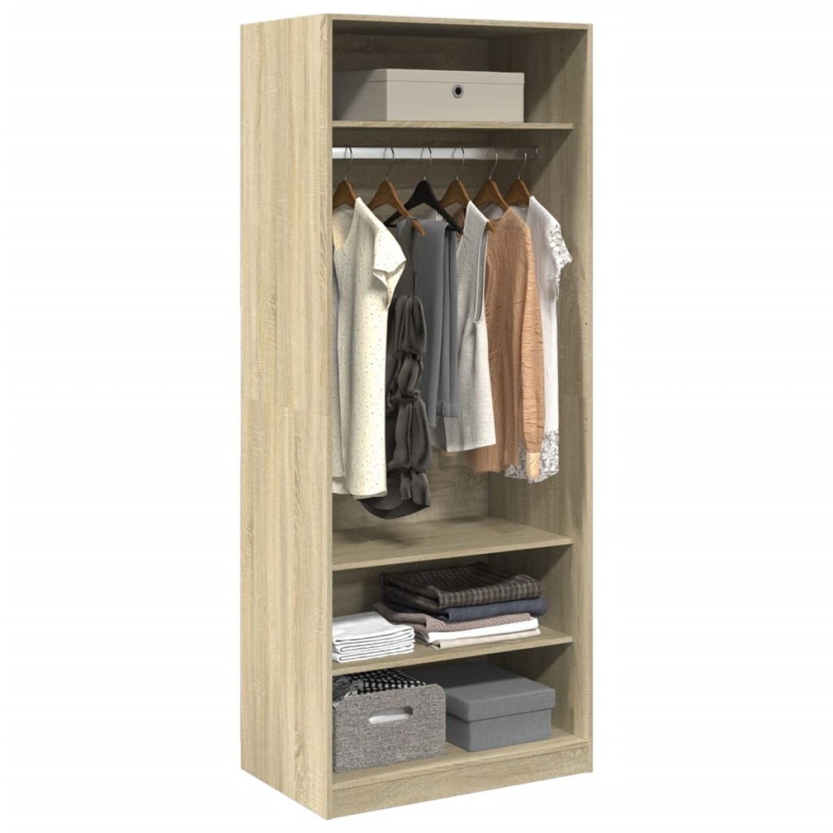 vidaXL Ντουλάπα Χρώμα Sonoma Δρυς 80x50x200 εκ. από Επεξ. Ξύλο