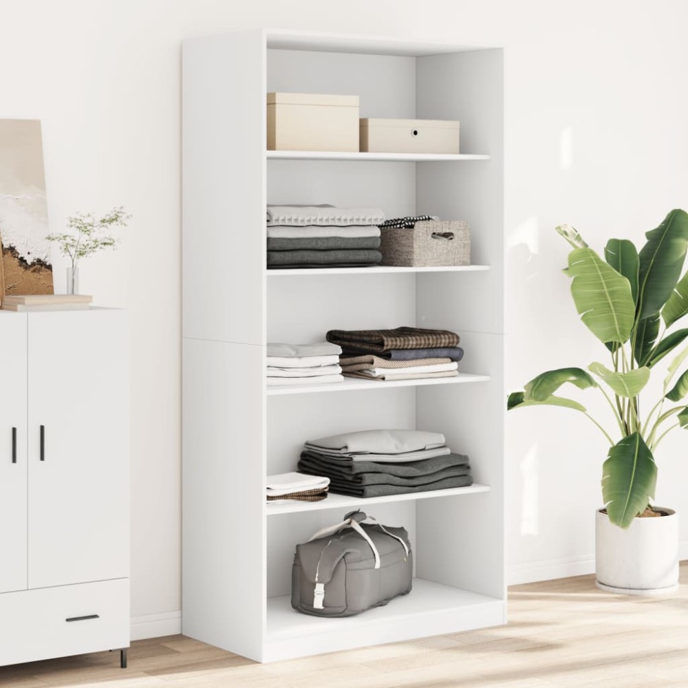 vidaXL Ντουλάπα Λευκή 100x50x200 εκ. από Επεξεργασμένο Ξύλο