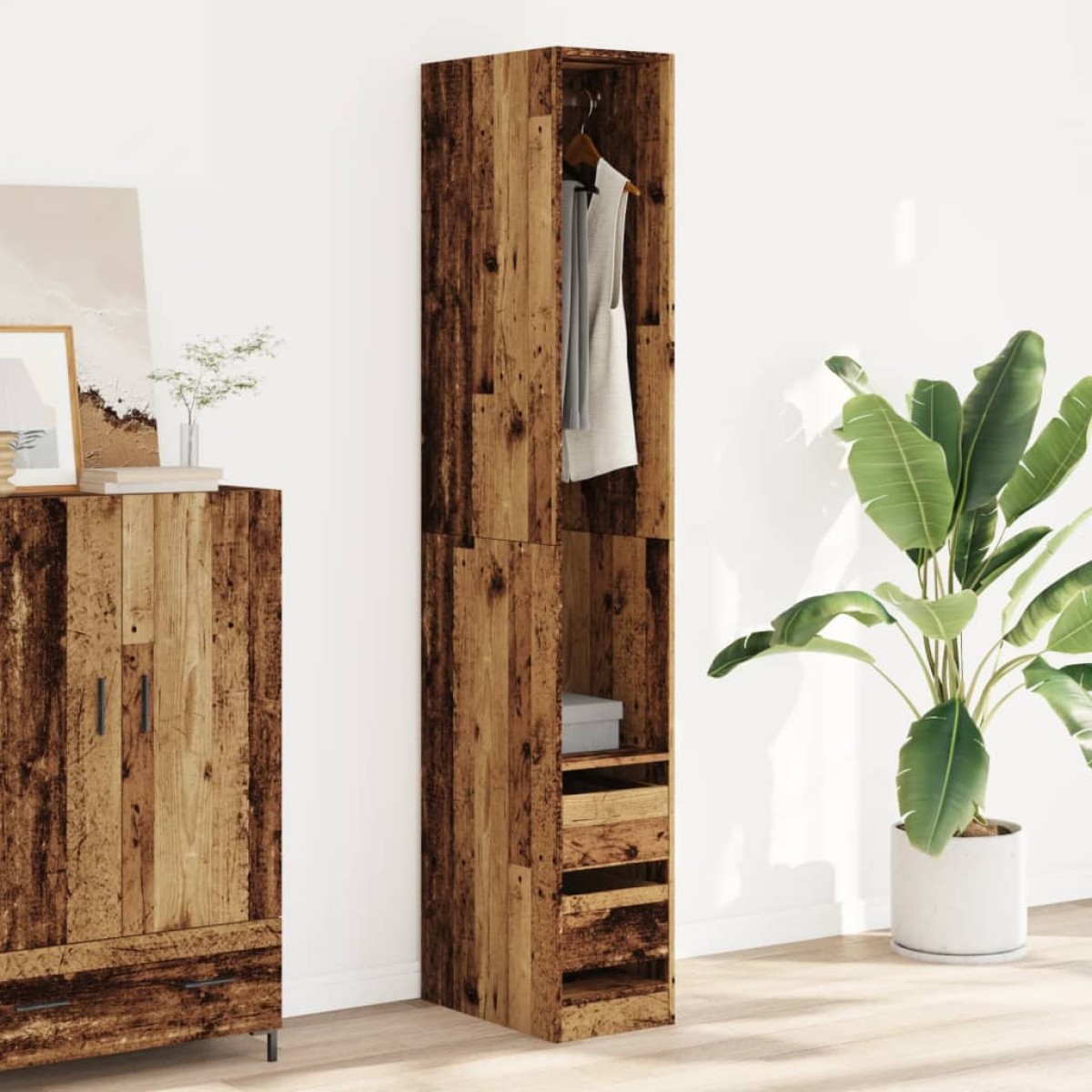 vidaXL Ντουλάπα Όψη Παλαιού Ξύλου 30x50x200 εκ. από Επεξεργασμένο Ξύλο
