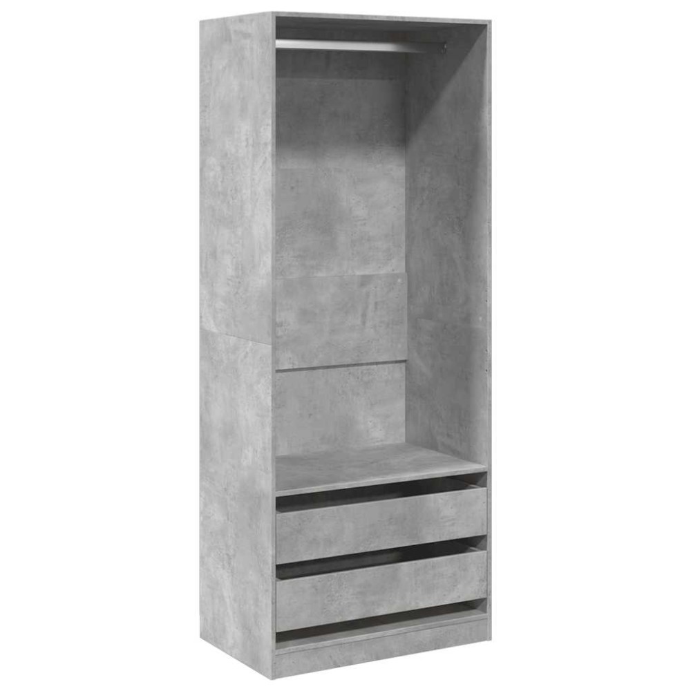 vidaXL Ντουλάπα Γκρι του Σκυροδέματος 80x50x200 εκ. Επεξεργασμένο Ξύλο