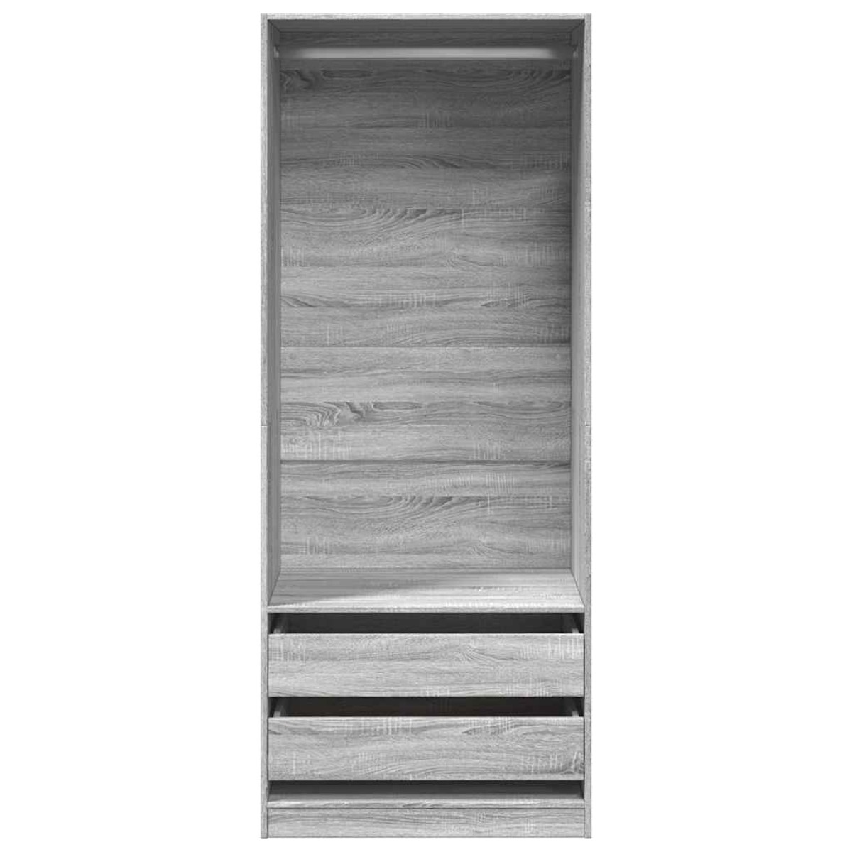 vidaXL Ντουλάπα Γκρι Sonoma 80x50x200 εκ. από Επεξεργασμένο Ξύλο