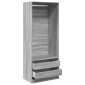 vidaXL Ντουλάπα Γκρι Sonoma 80x50x200 εκ. από Επεξεργασμένο Ξύλο