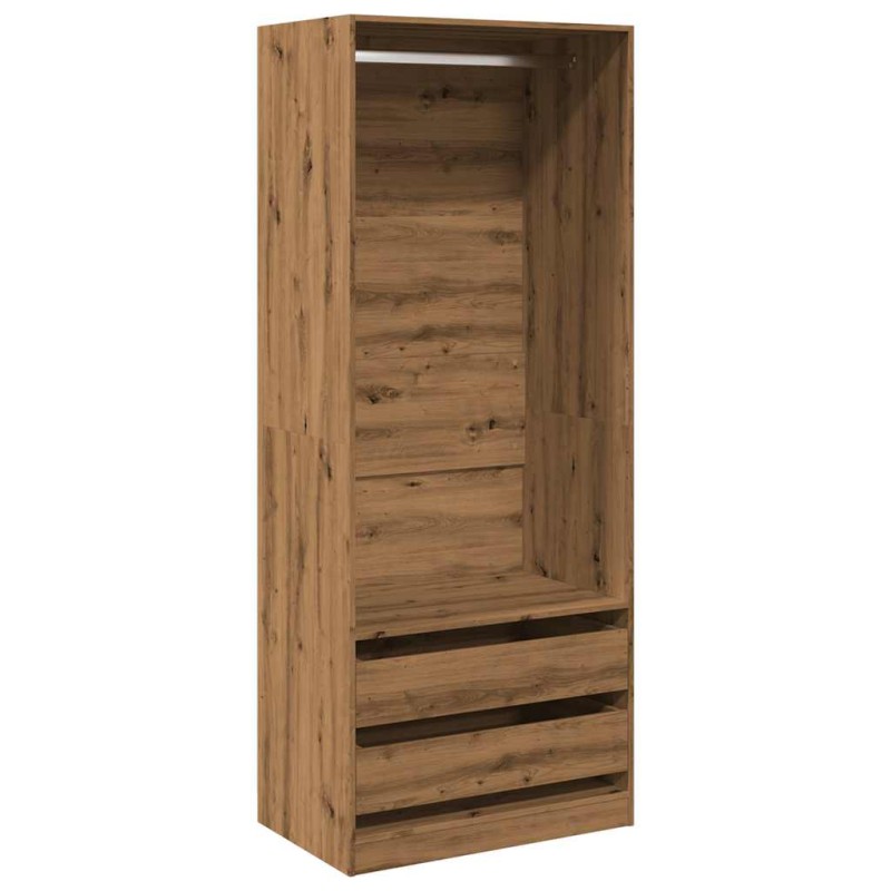 vidaXL Ντουλάπα Αρτισιανή Δρυς 80x50x200εκ από Επεξεργασμένο Ξύλο