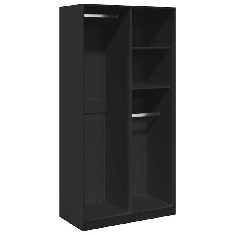 vidaXL Ντουλάπα Μαύρη 100x50x200 εκ. από Επεξεργασμένο Ξύλο
