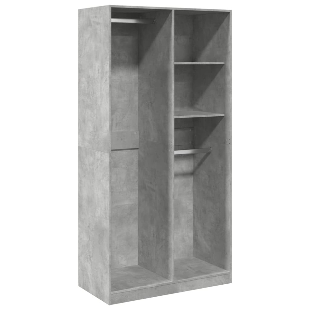 vidaXL Ντουλάπα Γκρι του Σκυροδέματος 100x50x200εκ. Επεξεργασμένο Ξύλο