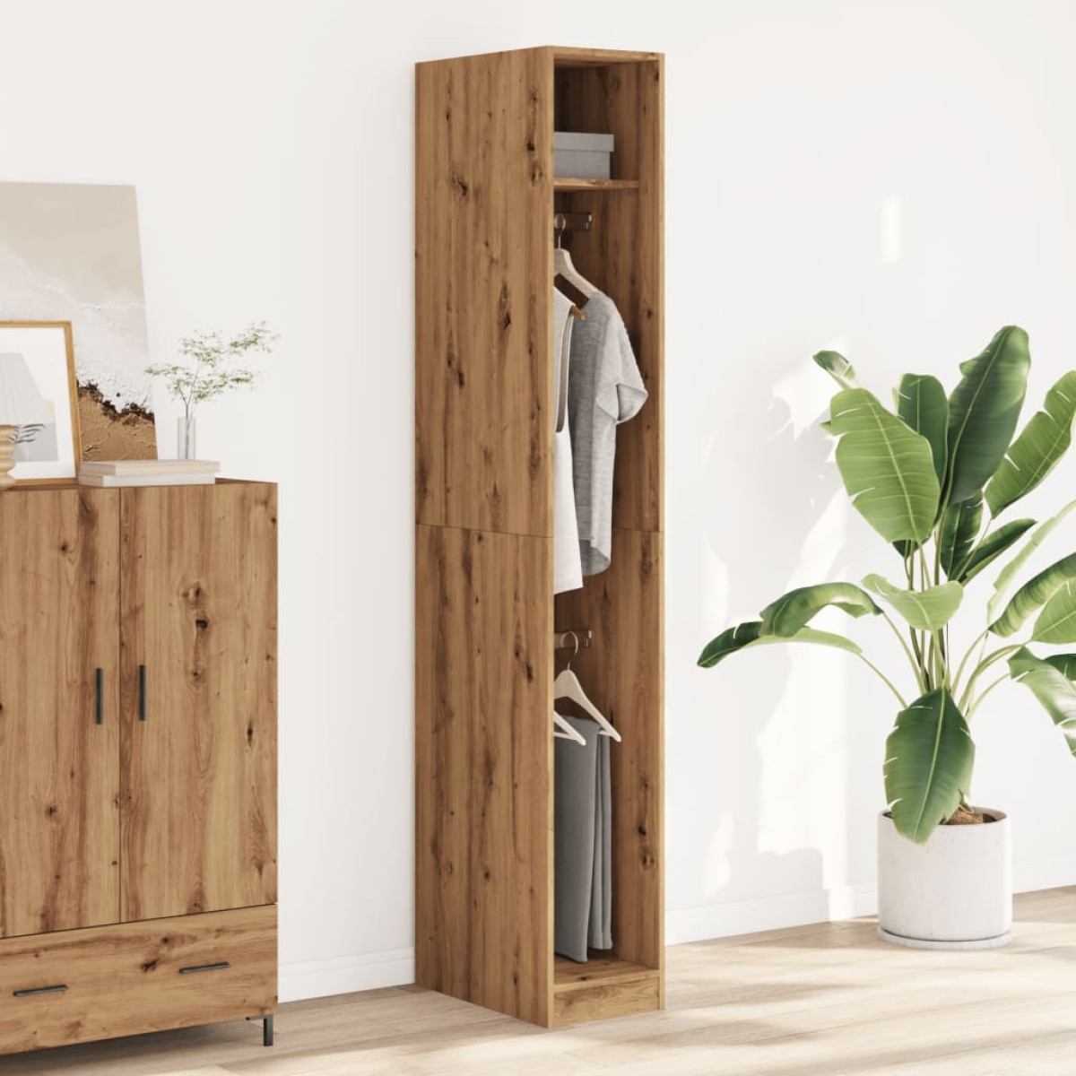 vidaXL Ντουλάπα Αρτισιανή Δρυς 30x50x200εκ από Επεξεργασμένο Ξύλο