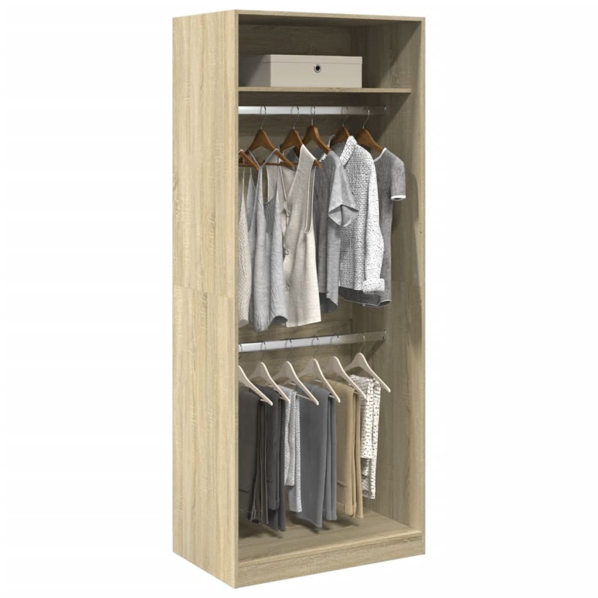 vidaXL Ντουλάπα Χρώμα Sonoma Δρυς 80x50x200 εκ. από Επεξ. Ξύλο