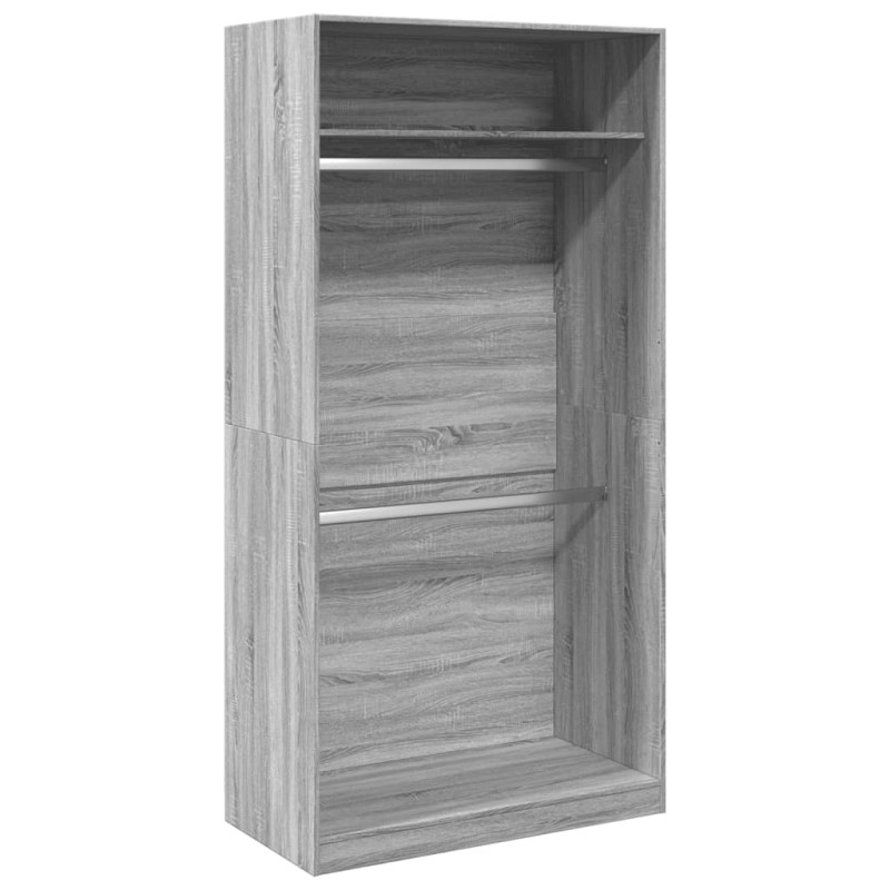 vidaXL Ντουλάπα Γκρι Sonoma 100 x 50 x 200 εκ. από Επεξεργασμένο Ξύλο