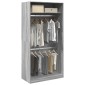 vidaXL Ντουλάπα Γκρι Sonoma 100 x 50 x 200 εκ. από Επεξεργασμένο Ξύλο