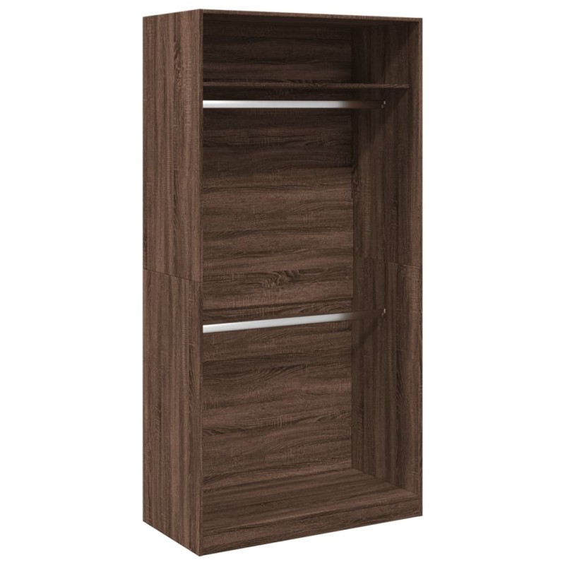 vidaXL Ντουλάπα Καφέ Δρυς 100x50x200 εκ. από Επεξεργασμένο Ξύλο
