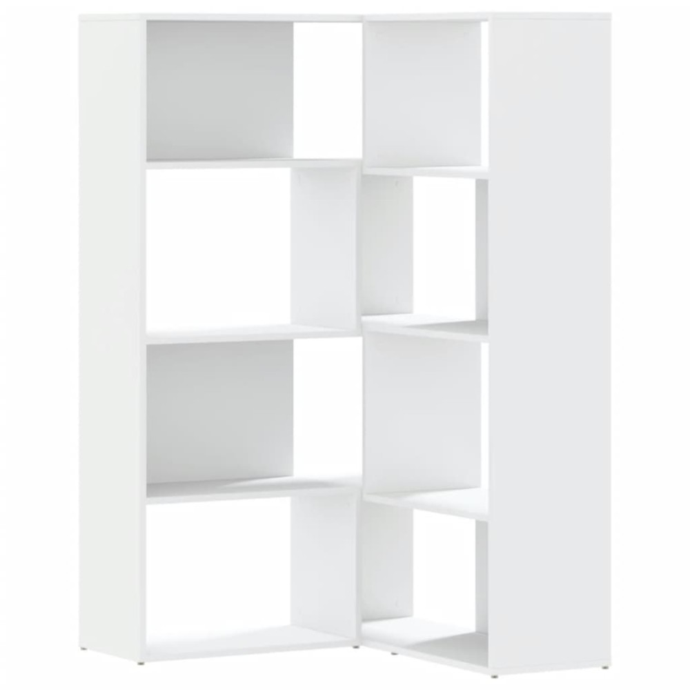 vidaXL Βιβλιοθήκη Γωνιακή 4 Επ. Λευκή 85x85x140 εκ Επεξ. Ξύλο