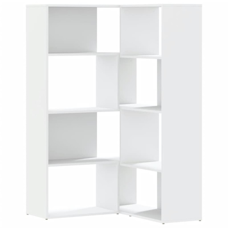 vidaXL Βιβλιοθήκη Γωνιακή 4 Επ. Λευκή 85x85x140 εκ Επεξ. Ξύλο